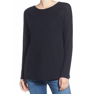 Hinge NEW Black Womens Size XS Surplice Back Boat Neck Sweater